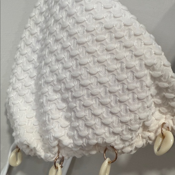 Commense White Textured Bikini with Shell Accents - Picture 6 of 10
